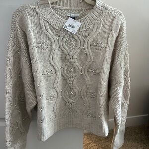 NWT American Eagle Outfitters Beige Cable Knit Sweater